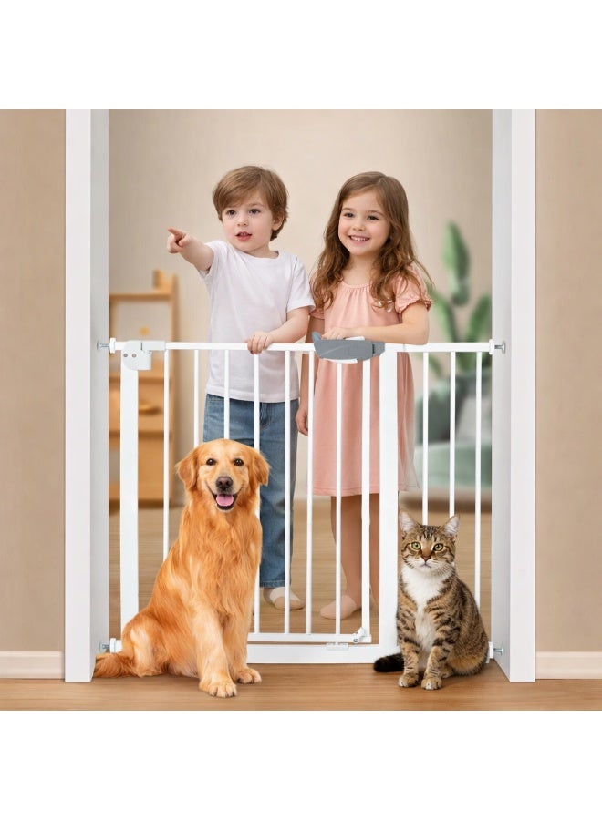 Maanys Extra-Wide Baby Safety Gate, 75–84cm & Adjustable with 10/20/30cm Extension Kit, Pressure Mount, Auto-Close, Easy Installation - Image 1